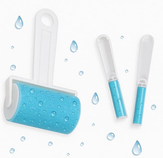 Reusable Lint Roller Sticky Picker Set Cleaner Lint Roller Pet Hair Remover by iLifeTech