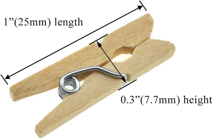 HAHIYO Wooden Clothes Pins Clothespins Mini Do NOT Fall Apart 1 inches Length - Image 2