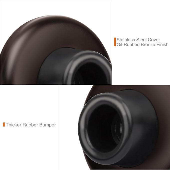 5 Pack Concave Wall Door Bumper Stop Oil Rubbed Bronze – 2-1/2” Outside - Image 4