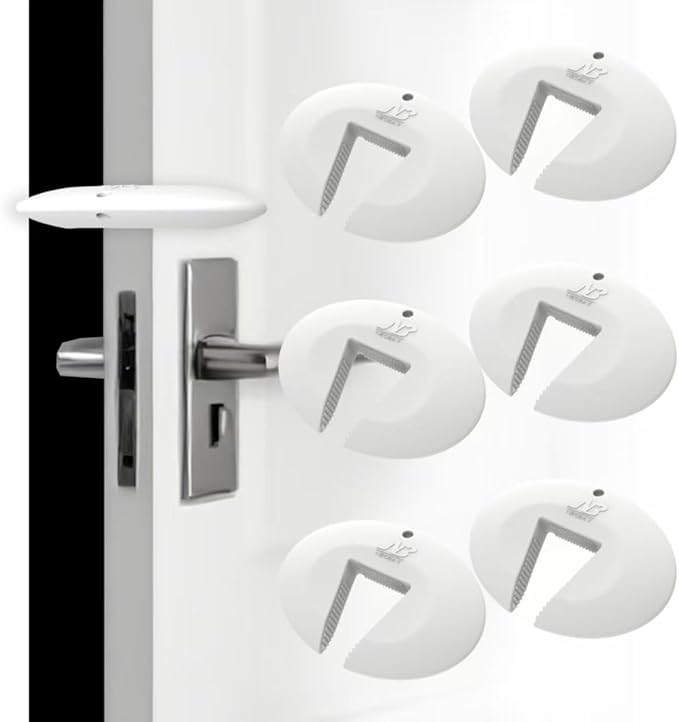 Door Pinch Guard and Door Slam Stopper, Durable Silicone Door Finger Pinch Guard by Neobay