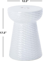 Safavieh Daphne Glazed Ceramic Decorative Garden Stool, White - Image 3