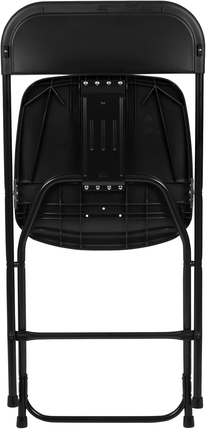 Flash Furniture Hercules Series Plastic Folding Chairs for Parties and Weddings, Stackable Commercial Event Seats with 650-lb. Static Weight Capacity, Set of 4, Black - Image 11