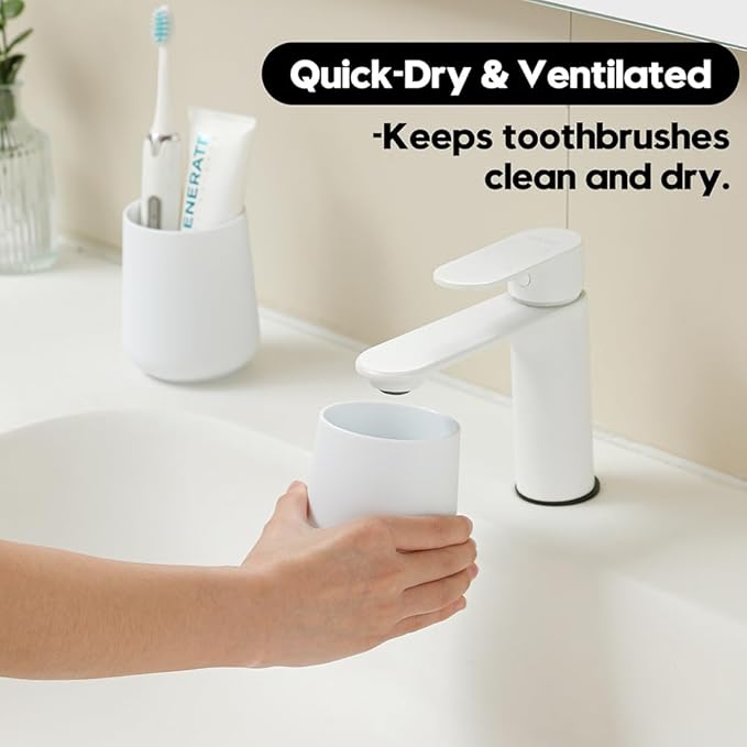 Matte White Toothbrush Holder for Electric Toothbrushes Bathroom Organizer for - Image 3