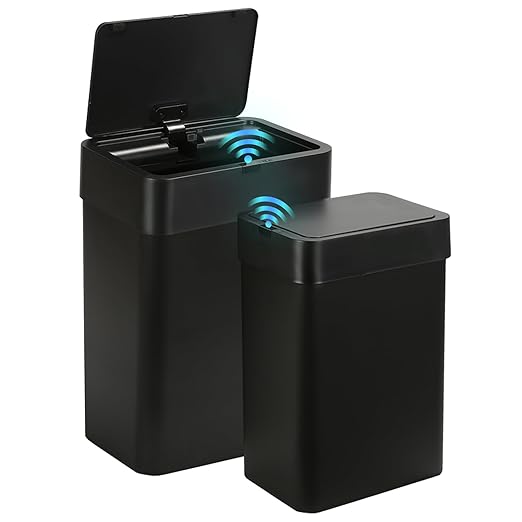 2 Pack Bathroom Trash Can with Lid by SYNCVIBE