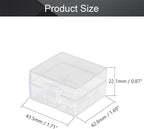 Fielect 2 x 18350 Battery Storage Case Holder Organizer Box Transparent - Image 2