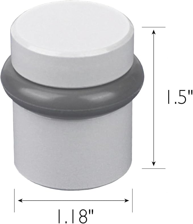 Design House Modern Cylindrical Door Stop – White Floor Rubber Bumper - Image 9