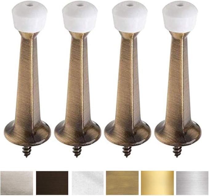 Liberty Premium Door Stop Metal Solid Rigid Door Stopper Brushed 3" by Litepak