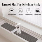 Quick Drying Stone Faucet Mat for Kitchen Sink, 15.7'' Long Diatomite Sink Tray - Image 2
