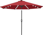 ABCCANOPY Durable Solar Led Patio Umbrellas with 32LED Lights 11FT (Wine Red) by ABCCANOPY