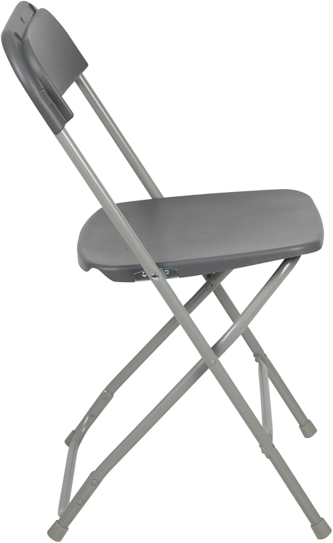 Flash Furniture Hercules Series Plastic Folding Chair - Grey - 4 Pack 650LB Weight Capacity Comfortable Event Chair-Lightweight Folding Chair - Image 12