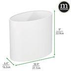 mDesign Stainless Steel Metal Oval Trash Can, 7.9 Liter/2.09 Gallon Wastebasket - Image 3