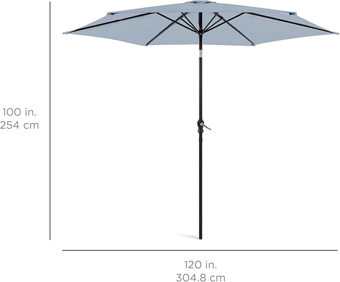 Best Choice Products 10ft Outdoor Table Compatible Steel Polyester Market Patio Umbrella w/Crank and Easy Push Button Tilt - Image 7