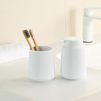 White Striped Toothbrush Holder - Image 6