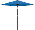 AreShark 7.5FT Patio Umbrella Table Market Umbrella with 6 Sturdy Ribs, Button Tilt/Crank Heavy-Duty Round Outdoor Umbrellas for Garden, Deck, Backyard,and Pool, Royal Blue by Unknown