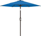 AreShark 7.5FT Patio Umbrella Table Market Umbrella with 6 Sturdy Ribs, Button Tilt/Crank Heavy-Duty Round Outdoor Umbrellas for Garden, Deck, Backyard,and Pool, Royal Blue by Unknown