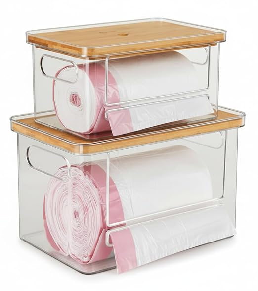 2 Pack Stackable Trash Bag Dispenser by COZYCRAZE