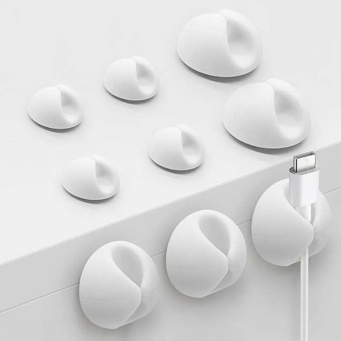 Phone Charger Cord Holder, Mini Cable Clips Wire Organizer, Cable Management by MYKURS