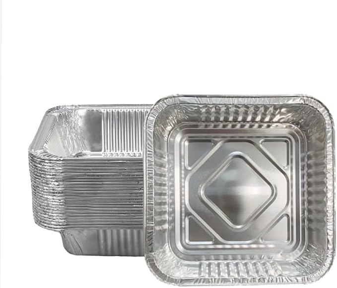 Non-Stick Disposable Air Fryer Aluminum Foil Liners Square 50PCS, Oil-Proof by ANQIA