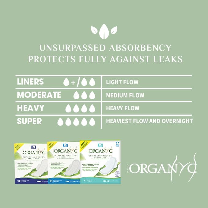 Organyc - 100% Certified Organic Cotton Inside and Out Feminine Pads, Sanitary - Image 4