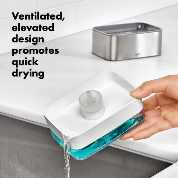 OXO Good Grips Stainless Steel Soap Dispensing Sponge Holder - Image 8