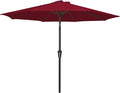 MEWAY 9ft Patio Umbrella Outdoor Table Umbrellas with Push Tilt and Crank, Market Umbrella 8 Sturdy Ribs for Deck, Garden, Pool and Backyard, Cherry Red by MEWAY