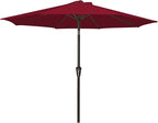 MEWAY 9ft Patio Umbrella Outdoor Table Umbrellas with Push Tilt and Crank, Market Umbrella 8 Sturdy Ribs for Deck, Garden, Pool and Backyard, Cherry Red by MEWAY