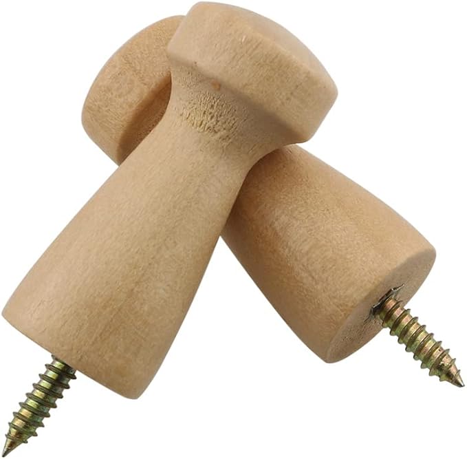 ZCZQC 8pcs Screw-on Coat Hanging Hook Wooden Coat Hooks Shaker Pegs Towel Hook - Image 2