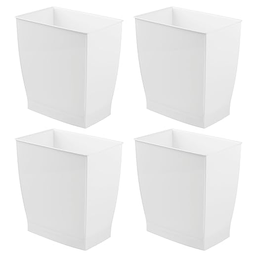 iDesign Small Plastic Bathroom Trash Can, Slim Rectangle Garbage Bin - Image 8