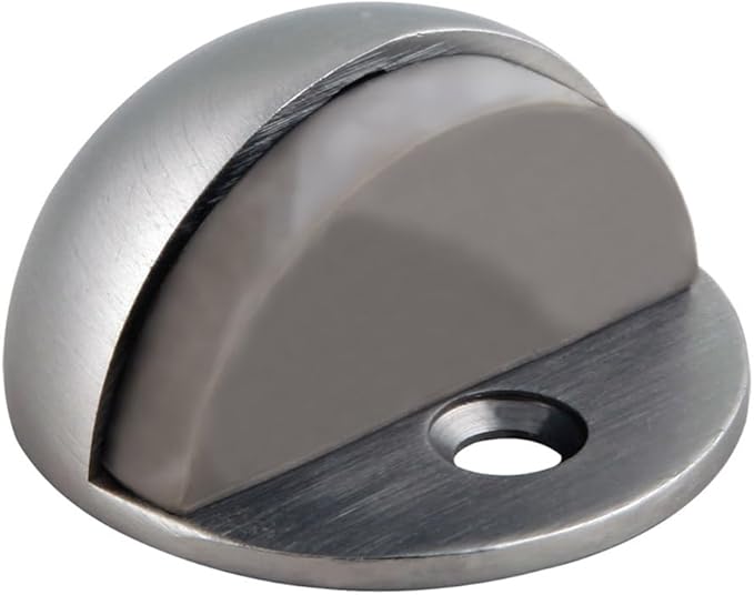 Design House Door Stops, Rubber Cushion Stoppers, Floor-Mounted, Heavy-Duty Zinc - Image 2