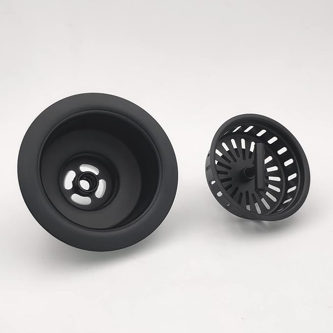 3-1/2 Inch Matte Black All Stainless Steel Kitchen Sink Drain Strainer Assembly - Image 4