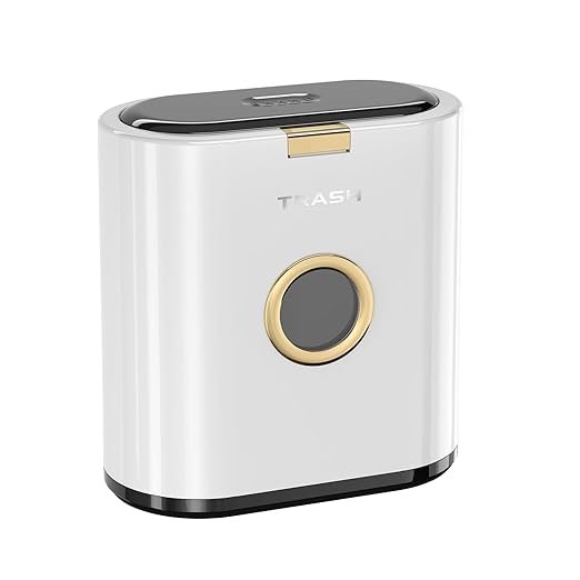 Bathroom Small Trash can with lid, 3.4 gallon/13 Liter Ultra-Thin Plastic Trash by Unknown
