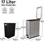 Bathroom Bin 17L, Kitchen Bins Small Trash Can - Image 8
