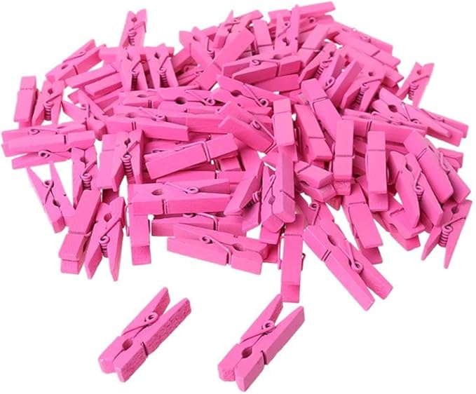 100pcs Mini Natural Wooden Clothes Photo Paper Peg Pin Clothespin Craft Clips by Unknown