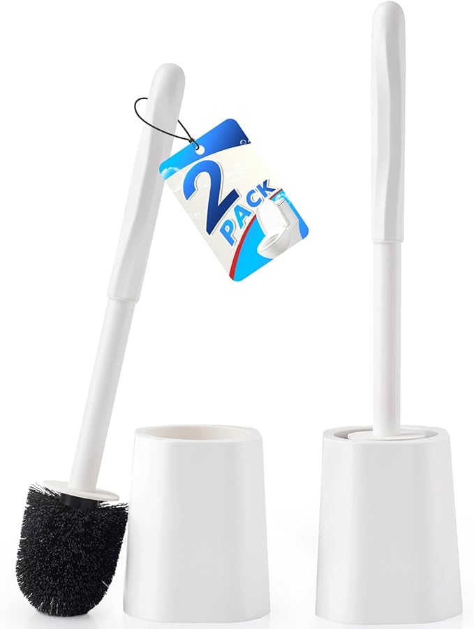 2 Pack Toilet Brush for Bathroom, Toilet Brush and Holder Set, Toilet Bowl Brush by Apvpvpt