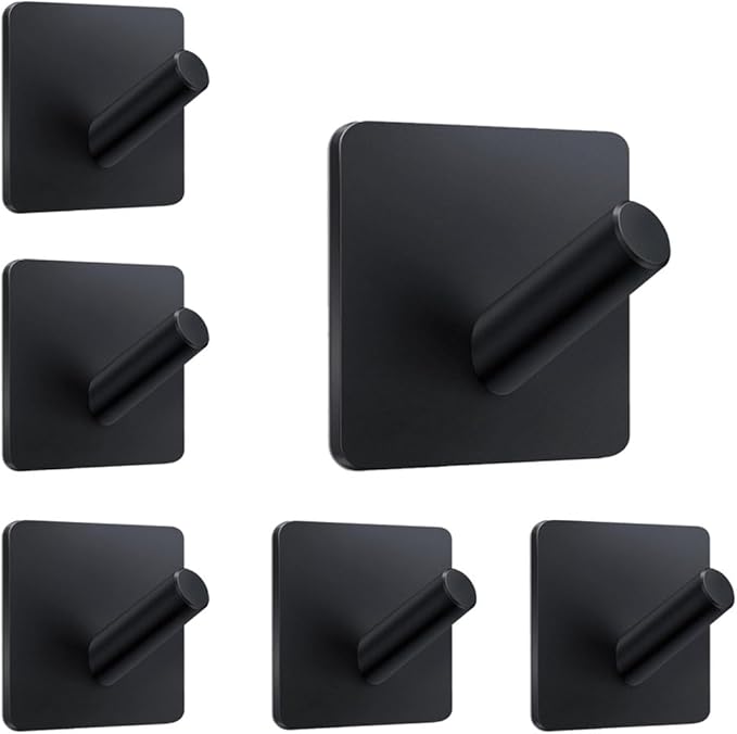 Adhesive Towel Hooks 6 Pack, Bath Towel Hooks, Adhesive Wall Hooks - Image 7