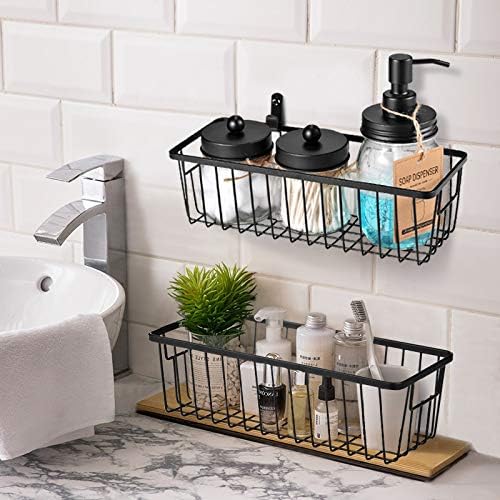 SheeChung Farmhouse Decor Metal Wire Bathroom Storage Organizer Basket Bins - Image 5