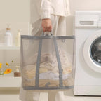Mesh Bag with Handles, Collapsible Laundry Basket, Foldable Laundry Bag - Image 4