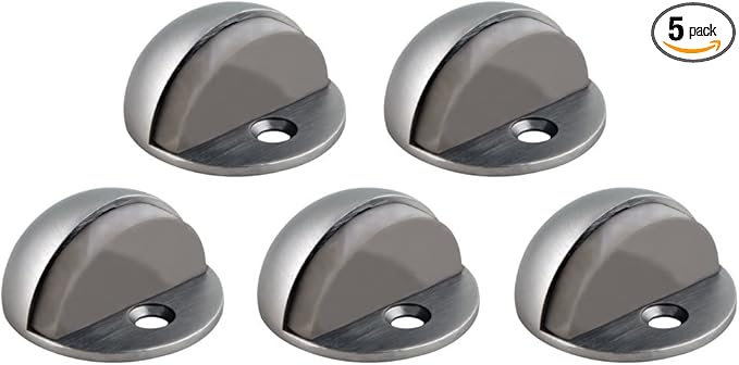 Design House Door Stops, Rubber Cushion Stoppers, Floor-Mounted, Heavy-Duty Zinc by DesignHouse
