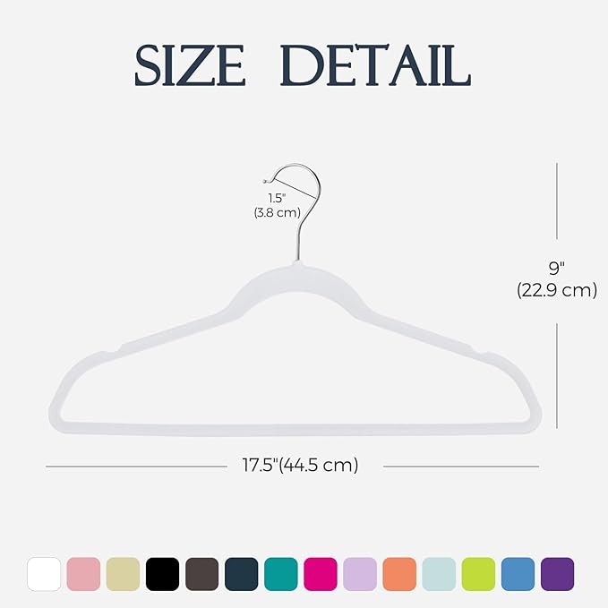 HOUSE DAY White Velvet Hangers 40 Pack, Non Slip Clothes Felt Hanger Heavy Duty - Image 7
