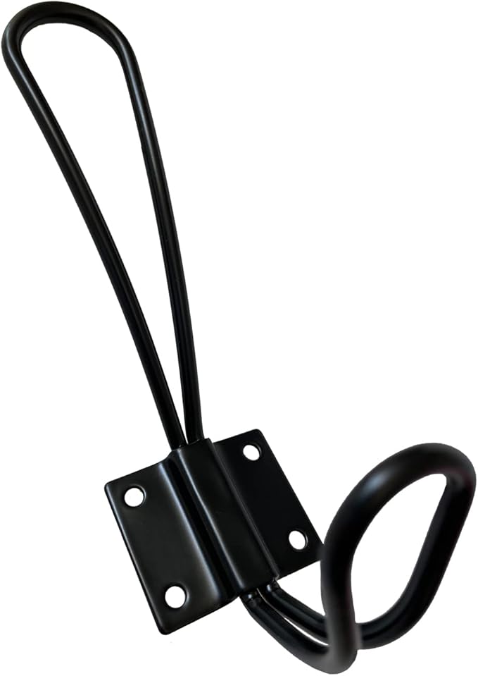 Wire Coat Hooks Black, 5 Pack Rustic Wall Hooks Heavy Duty Double Prong Wall - Image 4