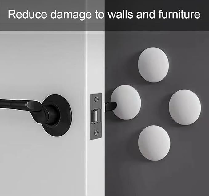 Door Stoppers Door Stops Wall Protector. 2" White Silicone Door Bumpers - Image 4