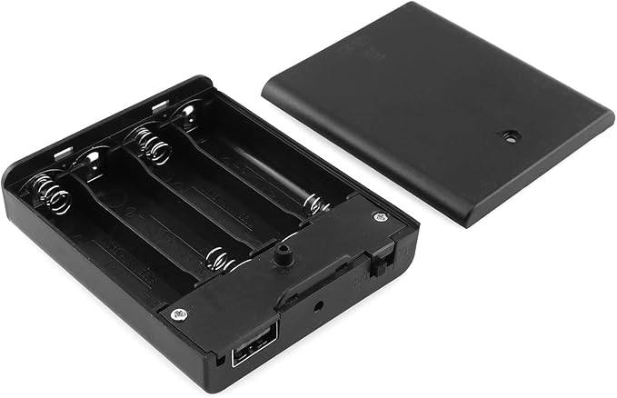 DGZZI 4xAA Battery Box 4 Slots AA Black Battery Storage Cases - Image 2