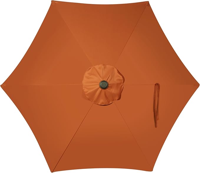 Blissun 7.5 ft Patio Umbrella, Yard Umbrella, Outdoor Market Umbrella with Push Button Tilt Crank, Rust - Image 5
