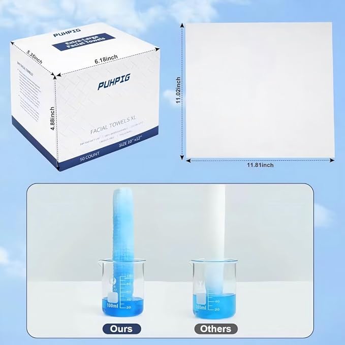 Clean Face Towels, Disposable Face Towels, Makeup Remover Dry Wipes, 10in X - Image 8