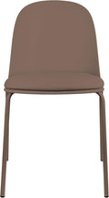 2xhome Parent Modern Stackable Armless Dining Chair | Plastic Shell Seat with Metal Legs | Indoor or Outdoor Use | Home Kitchen Patio (1, Brown, Padded Seat) by 2xhome