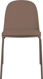 2xhome Parent Modern Stackable Armless Dining Chair | Plastic Shell Seat with Metal Legs | Indoor or Outdoor Use | Home Kitchen Patio (4, Brown, Padded Seat) - Image 4