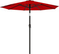 AreShark 9 FT Patio Umbrella for Outdoor, Outdoor Table Umbrella with Push Button Tilt and Crank, Outdoor Patio Umbrellas with 8 Sturdy Ribs for Market, Garden, Pool (Red) by Unknown