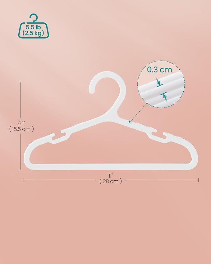 SONGMICS Baby Hangers 60 Pack, Plastic Kids Hangers - Image 6