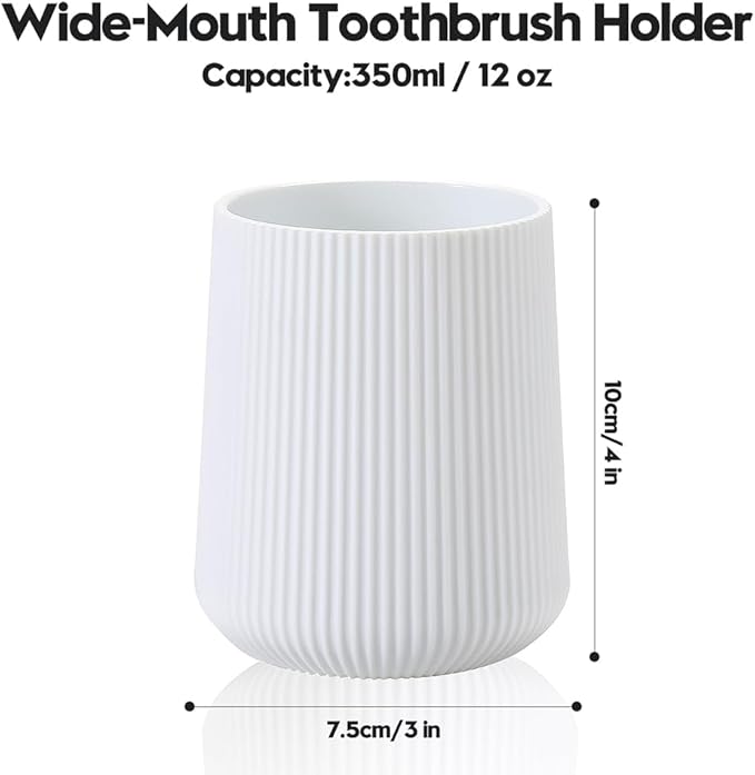 White Striped Toothbrush Holder - Image 5