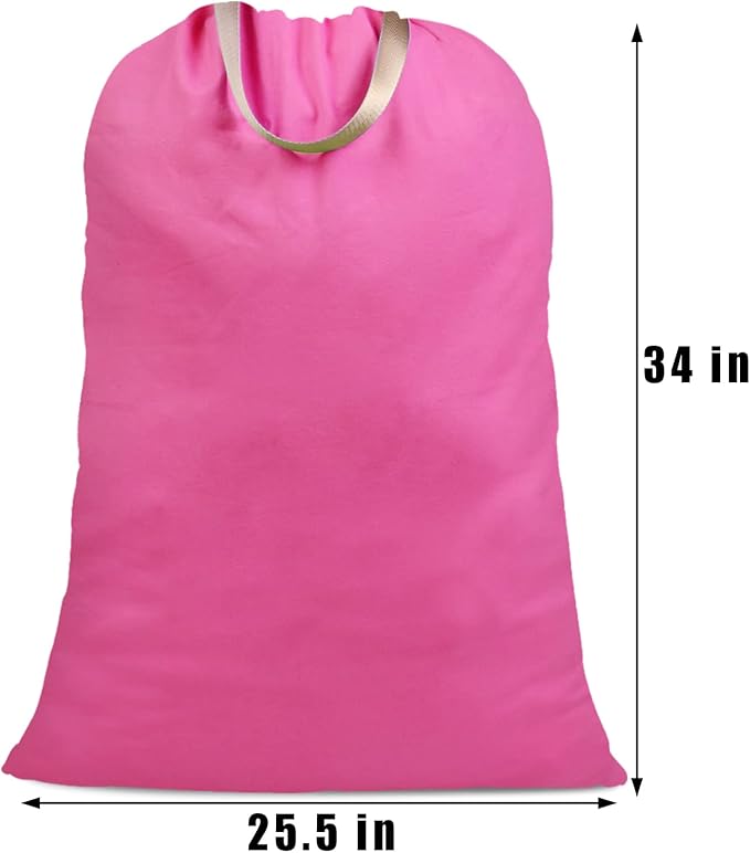 Cotton Canvas Laundry Bag with Handles & Drawstring Straps, Heavy Duty Extra - Image 4